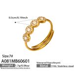color: A081-Gold White Zircon Ring