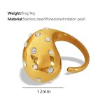 color: JZ25 Acrylic Bead Mixed Rhinestone Gold US Size 7 (Non-adjustable