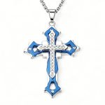 color: Blue + Stainless Steel Chain