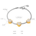 color: E404-Gold-Steel Bracelet -18+3cm