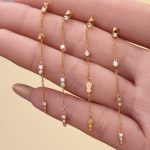 High Quality Stainless Steel Fringed Zircon Stud Earrings 18K Gold Plated Light Luxury All-Match Earrings