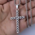 color: Wheat Cross + Steel Chain