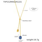 color: TXP212-Blue Color Resin Necklace