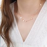 color: P314-Rose Gold Lobster Clasp Necklace -41cm