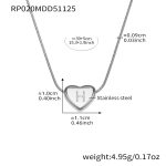 color: RP020-H Letter Steel Color Necklace 39+5cm