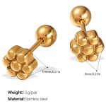 color: EH1011G Piercing Gold Stud Earrings