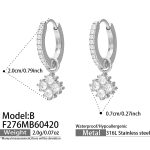 color: F276-B Style Steel Color Earrings