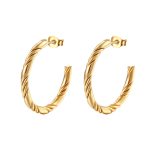 color: 3 Twisted Wire C Shape Gold MS-105