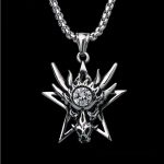 color: Dragon White Rhinestone + Stainless Steel Chain