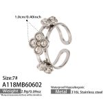 color: A118-Steel Color White Zircon Ring