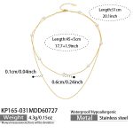 color: KP165-031--Imitation Pearl Double Layer Gold Necklace -45+5cm