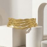 Simple Cross Woven Blade Chain Bracelet PVD 18K Gold Plating High Quality Personalized Bracelet