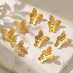 Exaggerated Stainless Steel Three-Dimensional Butterfly Earrings PVD Gold-Plated Light Luxury Gorgeous Earrings