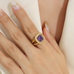 color: A429-Purple Zircon Ring / size: US 6
