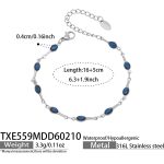 color: TXE559-Steel Color Blue Enamel Bracelet 16+5cm