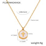 color: P1287-Gold-White Necklace