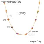 color: TXP170-Colorful Natural Stone Necklace
