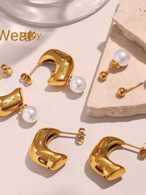 Geometric Stainless Steel Earrings, One Decoration, Women's High-Grade Simple and Irregular