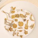 Exquisite DIY Diverse Jeweled Pendant Accessories Stainless Steel 18K Gold Plating Versatile Collection