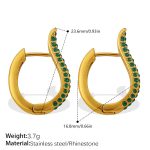 color: EH1218GNG Green Rhinestone Earrings