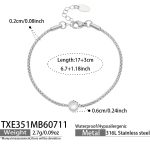color: TXE351-Zircon Steel Color Bracelet -17+3cm