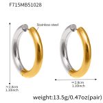 color: F715-Mixed Color Earrings -Inner Diameter 20mm Outer Diameter 28mm