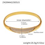 color: Z420-Gold White Zircon Bangle