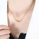 color: P1470-Gold Lapis Lazuli Necklace -40+5cm