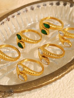 Stainless Steel Non-Fading Ring Zircon Light Luxury 18K Advanced All-Match Earrings Pearl Ornament