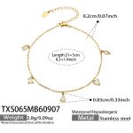 color: TXS065-White Zircon Gold Anklet -21+5cm