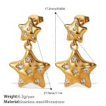 color: EH1158WEG White Rhinestone Gold Earrings