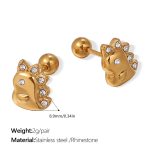 color: EH974WEG White Rhinestone Gold Stud Earrings