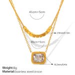 color: XL359WEG Gold Double Layer Necklace