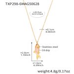 color: TXP298-6 Pink Color Little Fish Pendant Necklace 42+5cm
