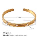 color: SZ263WEPG White Bead Gold Bangle