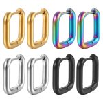 Stainless Steel Square N Ear Clip Unisex Special-Shaped Earrings