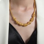 color: P1774-Gold Necklace -47+5cm