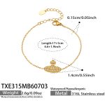 color: TXE315-Zircon Planet Gold Bracelet -17+5cm
