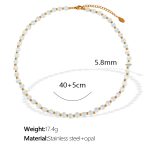 color: XL181 White Cat's Eye Stone Gold Necklace