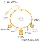 color: S160-Gold DIY Multi-charm Anklet 16+5cm