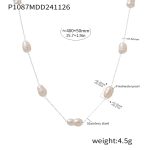 color: P1087-Steel Color Freshwater Pearl Necklace