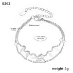 color: E262-Steel Color Bracelet 15+5cm