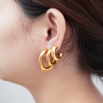 Stainless Steel C- Shaped Earrings Bold Thickened Women's Simple Earrings