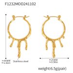 color: F1232-Gold Earrings