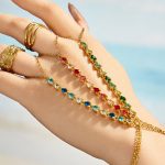 Twin Stainless Steel Dopamine Square Zircon Finger Chain Personality Affordable Luxury Simple Female Accessories Bracelet