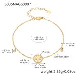 color: S035-Gold Tree of Life Anklet 19+5cm