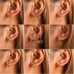 Light Luxury Hollow Heart Inlaid Zircon Super Shiny Starry Earrings Sweet Fairy Daily Accessories