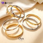 Stainless Steel Bracelet Six-Pointed Star Buckle Bracelet 18K Gold-Plated Rhinestone Light Luxury
