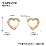 color: F649-Green Color Zircon Earrings -Small