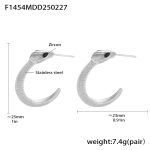 color: F1454-Steel Color Black Eye Earrings